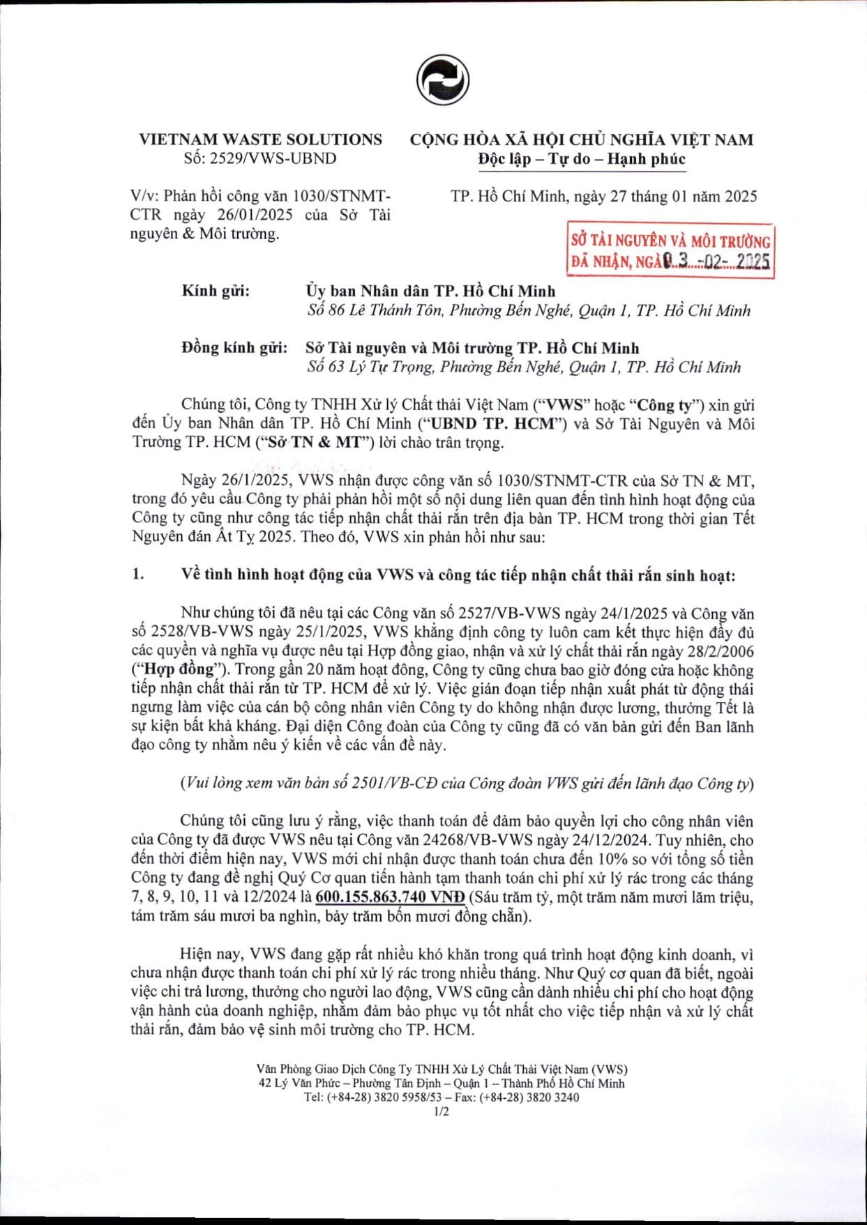 2529 VWS UBND NGAY 27.01.2025 VV PHAN HOI CV SO 1030 STNMT CTR NGAY 26.01.2025 CUA SO TNMT 1
