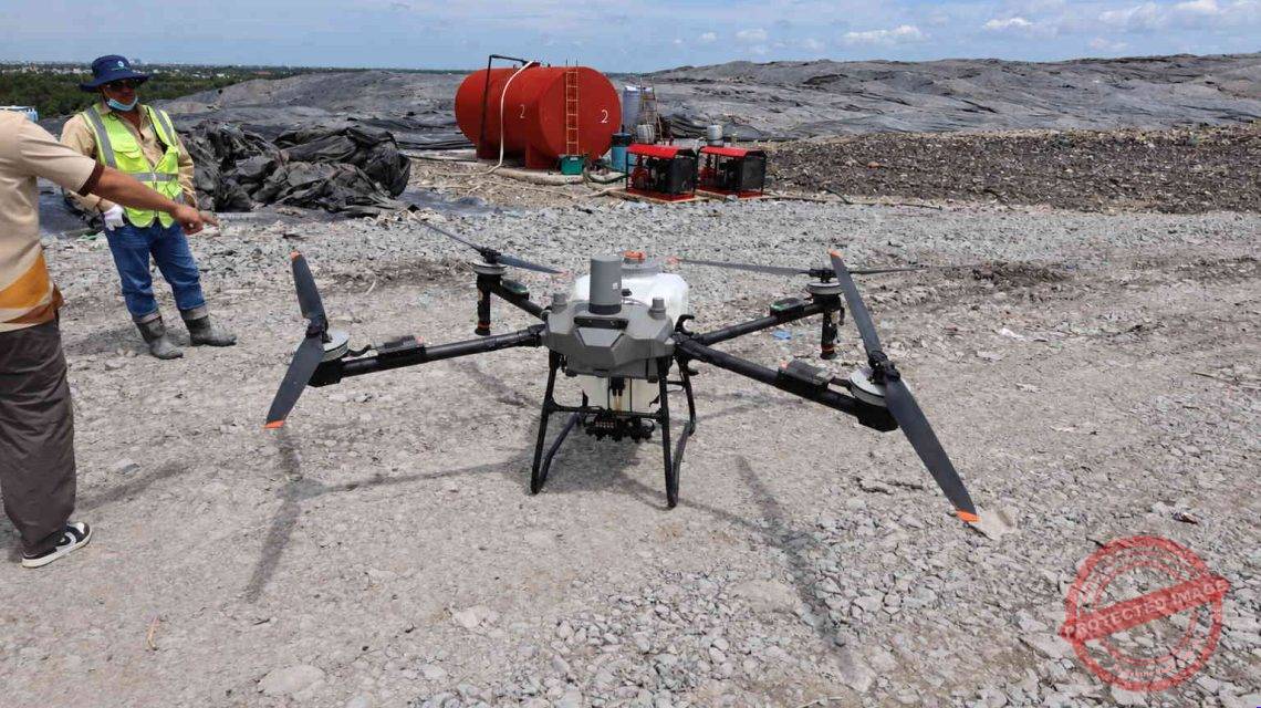 VWS hướng tới dùng Drone chuyên dụng để xử lý môi trường tại Đa Phước 1 Drone cong nghiep giua cong truong rong lon